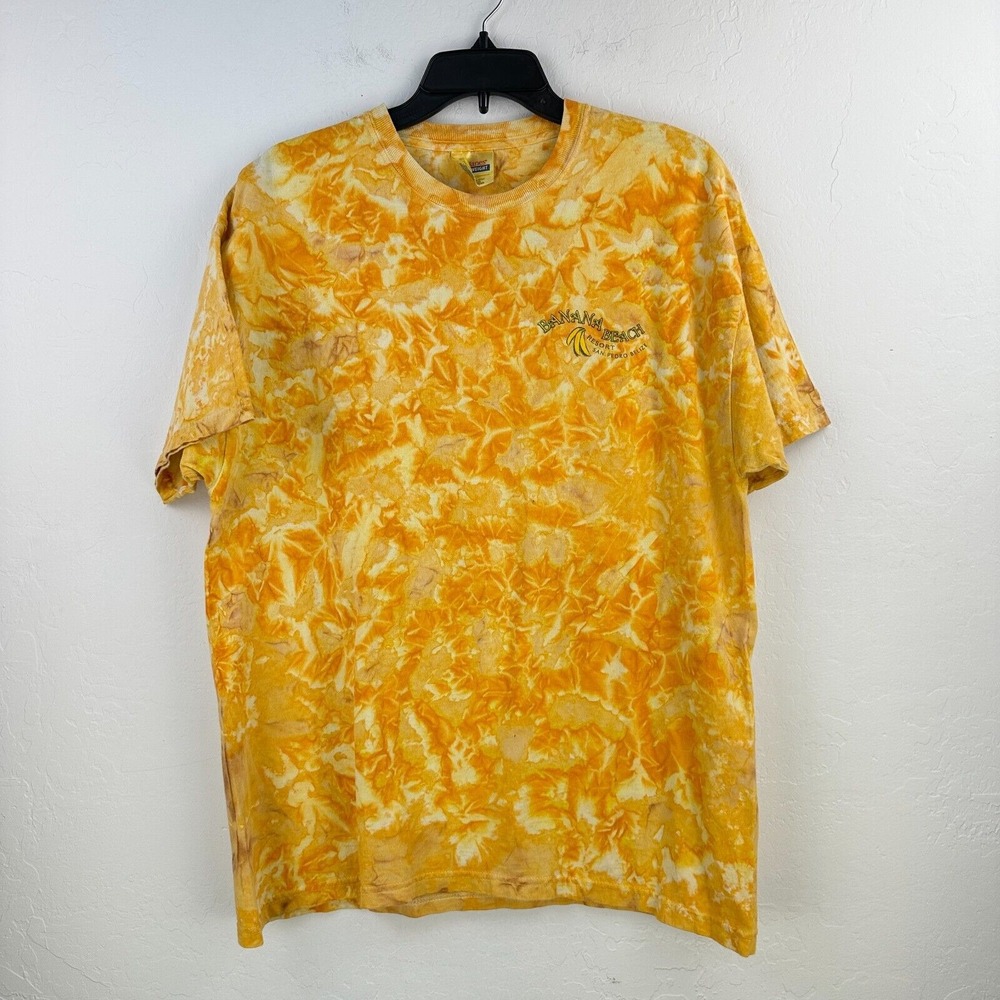 Joe Banana Beach T-shirt Mens‎ Large Orange Tie Dye Vacation Belize Gift Resort